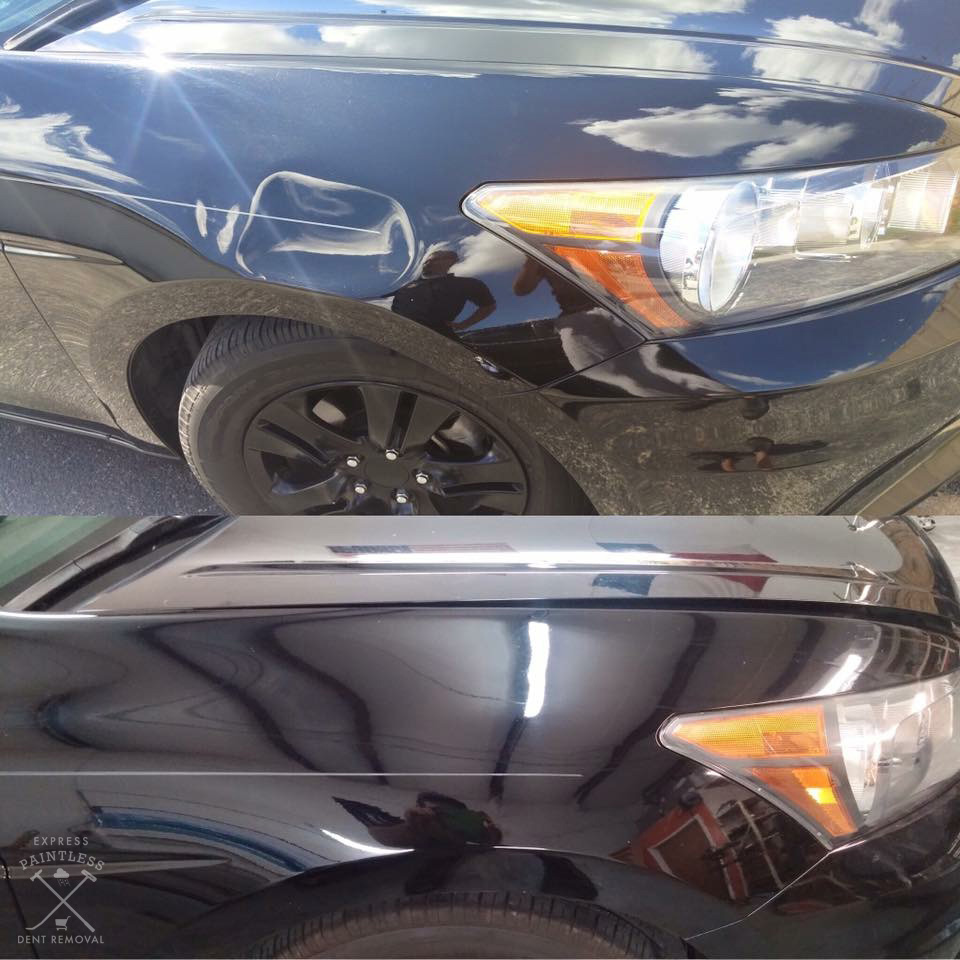 Express Paintless will fix dent in a car in San Marcos, TX